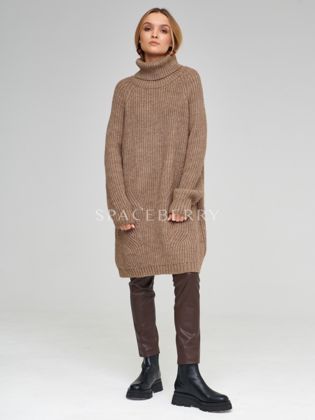 Женский вязаный свитер оверсайз, джемпер